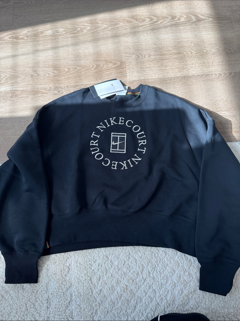 Nike Tennis Court Black Oversized Crewneck